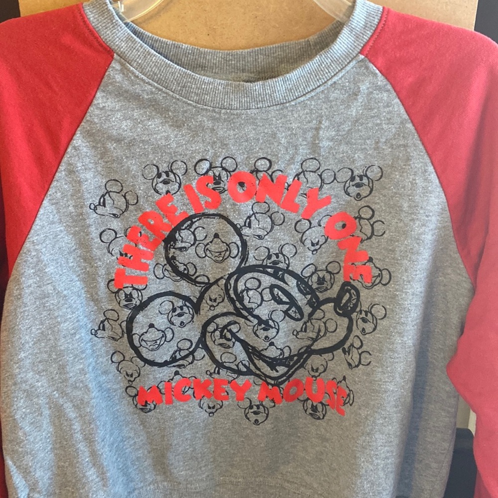 NWOT XL Disney Girls Red and grey long sleeve shirt